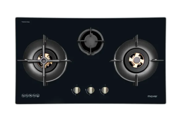 Mayer MMGH8831HI 86cm 3 Burner Glass Gas Hob   MMSL902BE  90cm Slimline Hood   MMDO8R 60 cm Built-in Oven with Smoke Ventilation