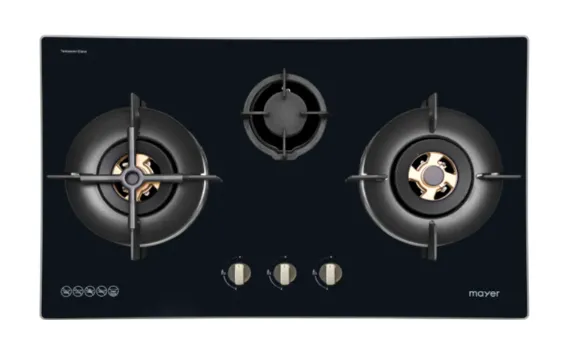 Mayer MMGH8831HI 86cm 3 Burner Glass Gas Hob