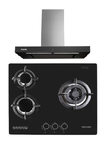 Mayer MMGH883/SS883 86cm 3 Burner Stainless Steel Gas Hob   MMBCH900I Chimney Hood