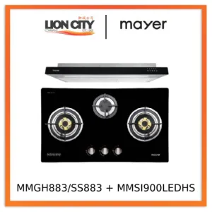 Mayer MMGH883/SS883 86cm 3 Burner Stainless Steel Gas Hob   MMSI900LEDHS 90cm Semi-integrated Slimline Hood