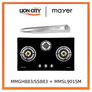 Mayer MMGH883/SS883 86cm 3 Burner Stainless Steel Gas Hob   MMSL901SM 90 Cm Slimline Hood