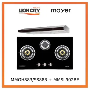 Mayer MMGH883/SS883 86cm 3 Burner Stainless Steel Gas Hob   MMSL902BE  90cm Slimline Hood