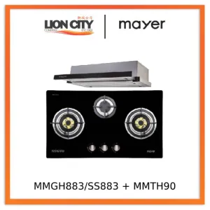 Mayer MMGH883/SS883 86cm 3 Burner Stainless Steel Gas Hob   MMTH90 Telescopic Hood (90CM)