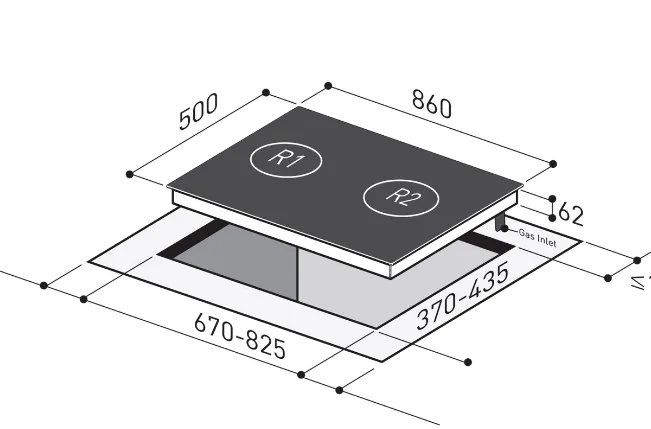 Mayer MMGH892 Built-in Gas Hob (High Efficiency Glass)