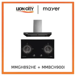 Mayer MMGH892HE 86cm 2 Burner Gas Hob   MMBCH900I Chimney Hood