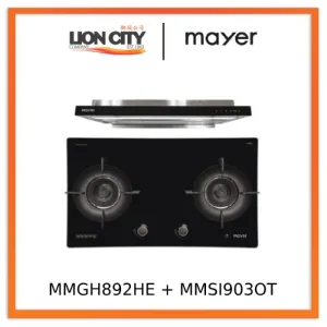 Mayer MMGH892HE 86cm 2 Burner Gas Hob   MMSI903OT Cm Semi-integrated Hood With Oil Tray