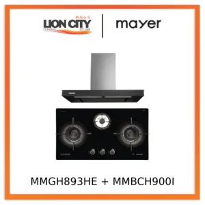 Mayer MMGH893HE 86cm 3 Burner Gas Hob   MMBCH900I Chimney Hood