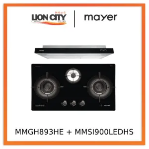 Mayer MMGH893HE 86cm 3 Burner Gas Hob   MMSI900LEDHS 90cm Semi-integrated Slimline Hood