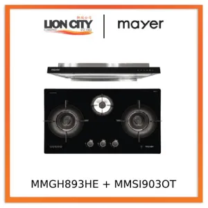 Mayer MMGH893HE 86cm 3 Burner Gas Hob   MMSI903OT Cm Semi-integrated Hood With Oil Tray
