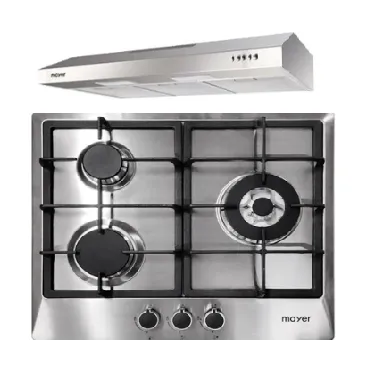 Mayer MMGH/SS633 60cm 3 Burner Glass Gas Hob   MMSL901SM 90 Cm Slimline Hood