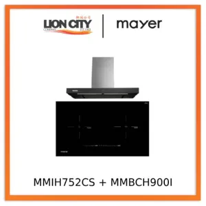 Mayer MMIH752CS 75cm 2 Zone Induction Hob with Slider   MMBCH900I Chimney Hood