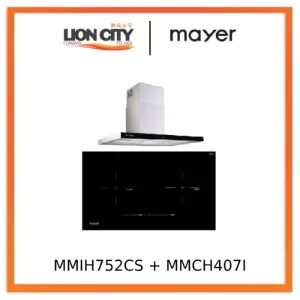 Mayer MMIH752CS 75cm 2 Zone Induction Hob with Slider   MMCH407I 90cm Chimney Hood