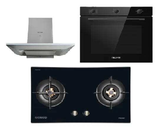 Mayer MMIH752CS 75cm 2 Zone Induction Hob with Slider   MMCH905 90cm Chimney Hood   MMDO8R 60 cm Built-in Oven with Smoke Ventilation