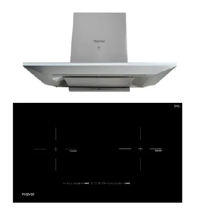 Mayer MMIH752CS 75cm 2 Zone Induction Hob with Slider   MMCH905 90cm Chimney Hood