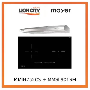 Mayer MMIH752CS 75cm 2 Zone Induction Hob with Slider   MMSL901SM 90 Cm Slimline Hood