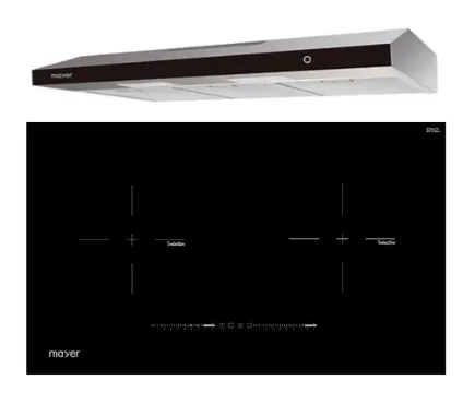 Mayer MMIH752CS 75cm 2 Zone Induction Hob with Slider   MMSL902BE  90cm Slimline Hood