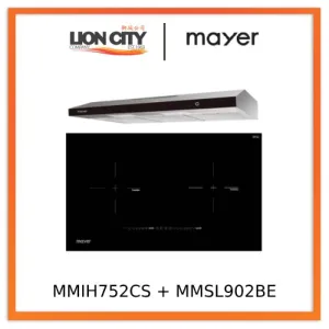 Mayer MMIH752CS 75cm 2 Zone Induction Hob with Slider   MMSL902BE  90cm Slimline Hood