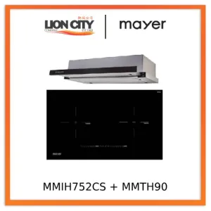 Mayer MMIH752CS 75cm 2 Zone Induction Hob with Slider   MMTH90 Telescopic Hood