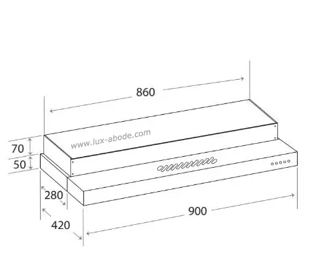 Mayer MMSI900HS-BK/SL 90cm Slimline Hood