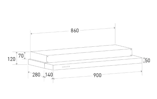 Mayer MMSI903OT-BK/SL 90 Cm Semi-integrated Hood With Oil Tray