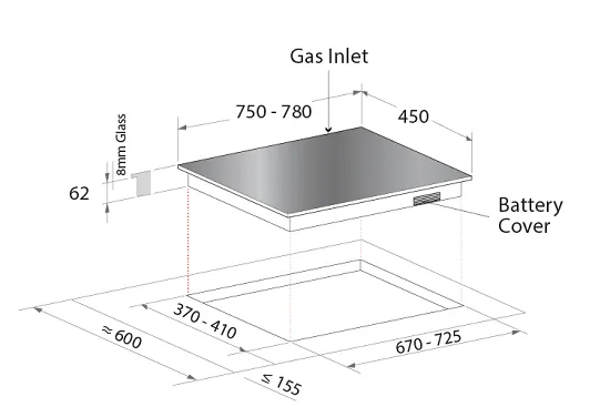 Mayer MMSS772HI 75 cm 2 Burner Stainless Steel Gas Hob