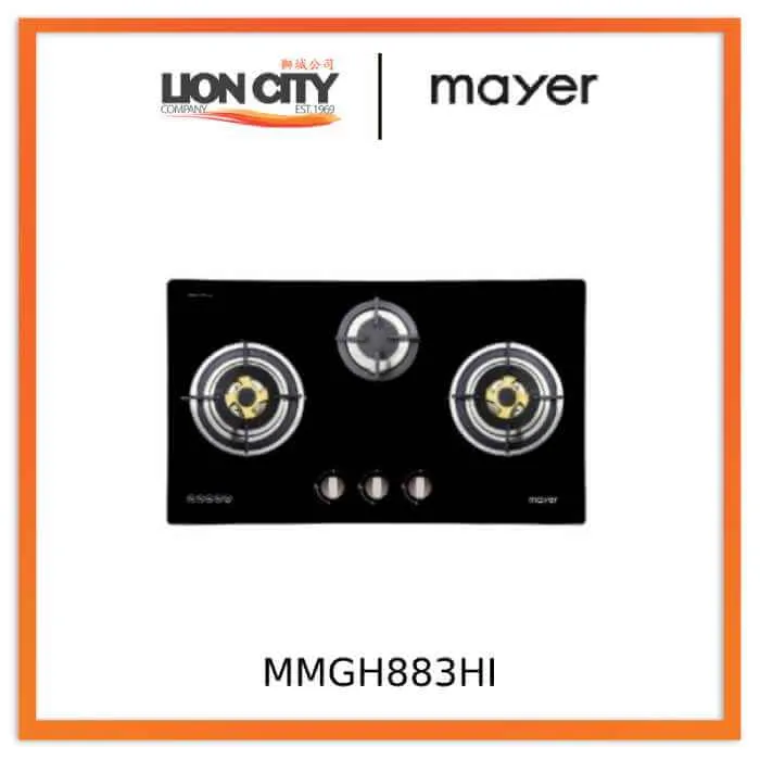 Mayer MMSS883HI/MMGH883HI 86 cm 3 Burner Glass Gas Hob