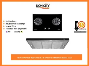 MAYER PACKAGE MMGH772 BUILT-IN GAS HOB   MMSI900HS Slimline Hood