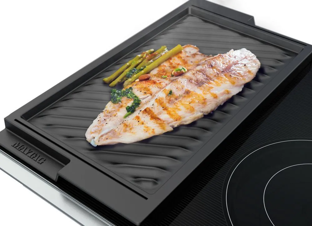 Maytag MEC8830HS 30-Inch Electric Cooktop With Reversible Grill And Griddle