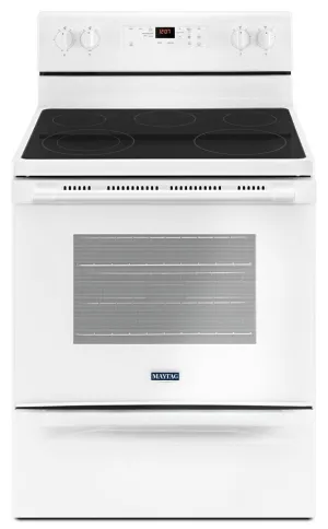 Maytag MER6600FW 30-Inch Wide Electric Range With Shatter-Resistant Cooktop - 5.3 Cu. Ft.