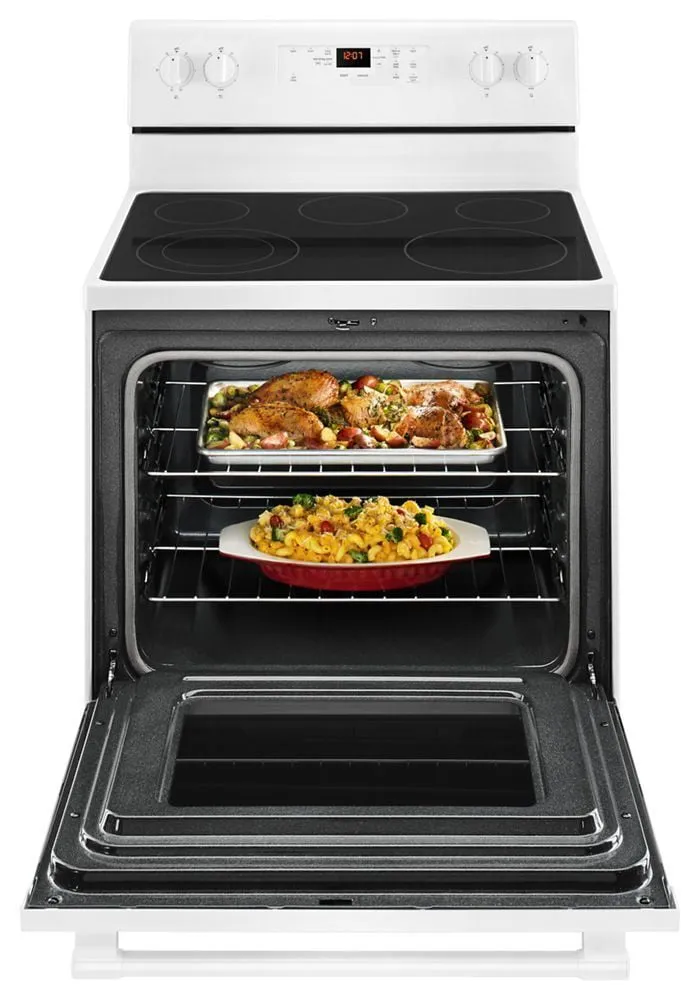 Maytag MER6600FW 30-Inch Wide Electric Range With Shatter-Resistant Cooktop - 5.3 Cu. Ft.