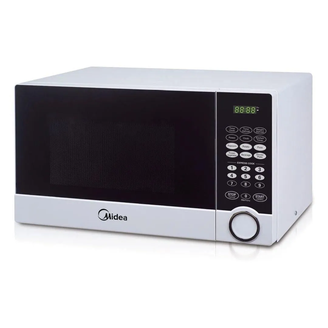 Midea 15-Inch 0.9 Cu. Ft. Digital Countertop Microwave in White (MMC09MELWW)