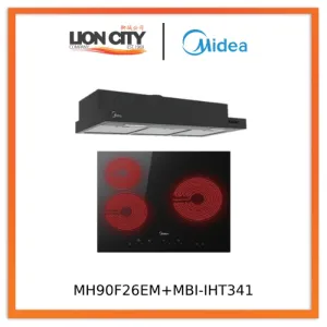 Midea Bulit-In Range MH90F26EM Hood Slim Under Cabinet Kitchen Hood   MBI-IHT341 Ceramic Induction Hob With 3 Zones