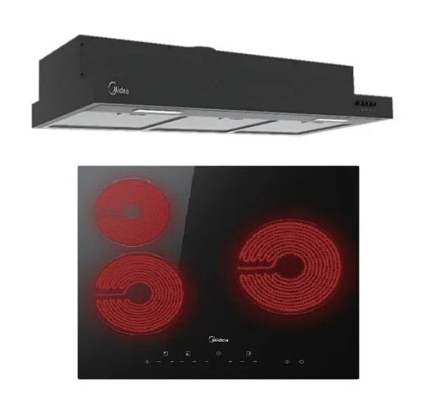 Midea Bulit-In Range MH90F26EM Hood Slim Under Cabinet Kitchen Hood   MBI-IHT341 Ceramic Induction Hob With 3 Zones