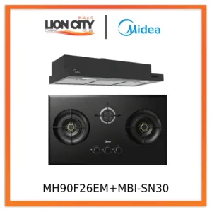 Midea Bulit-In Range MH90F26EM Hood Slim Under Cabinet Kitchen Hood   MBI-SN30 (GL) 88cm Glass Gas Hob