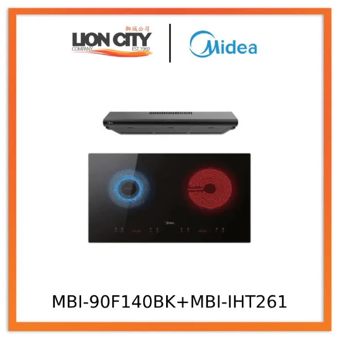 Midea MBI-90F140BK 90cm Slimline Hood  MBI-IHT261 Ceramic Built-in Induction Hob