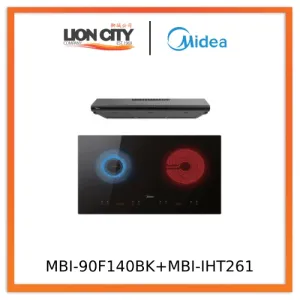 Midea MBI-90F140BK 90cm Slimline Hood  MBI-IHT261 Ceramic Built-in Induction Hob