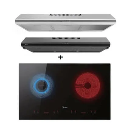 Midea MBI-90F140BK-SG/MBI-90F140SL-SG 90cm Slimline Hood Midea MBI-IHT261-SG Ceramic Built-in Induction Hob
