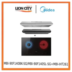 Midea MBI-90F140BK-SG/MBI-90F140SL-SG 90cm Slimline Hood Midea MBI-IHT261-SG Ceramic Built-in Induction Hob