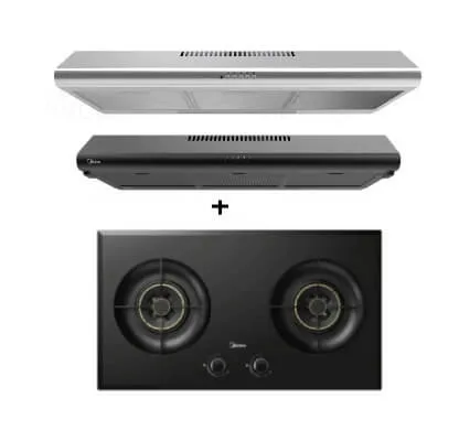 Midea MBI-90F140BK-SG/MBI-90F140SL-SG 90cm Slimline Hood Midea MBI-SN20 2-burner Gas Hob