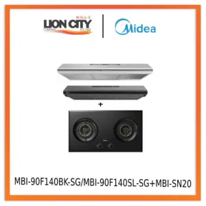 Midea MBI-90F140BK-SG/MBI-90F140SL-SG 90cm Slimline Hood Midea MBI-SN20 2-burner Gas Hob