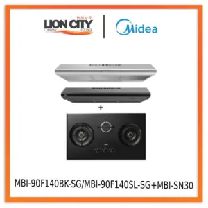 Midea MBI-90F140BK-SG/MBI-90F140SL-SG 90cm Slimline Hood Midea MBI-SN30 (GL) 88cm Glass Gas Hob