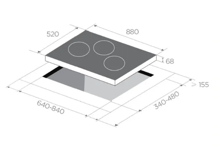 Midea MBI-90F26-SG Built In Range Hood   Midea MBI-SN30 88cm 3 Burner Tempered Glass Cooker Hob Gas Stove