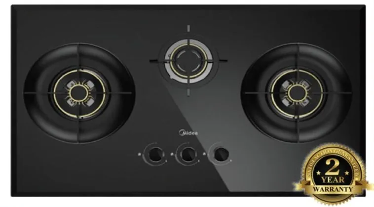 Midea MBI-90F26-SG Built In Range Hood   Midea MBI-SN30 88cm 3 Burner Tempered Glass Cooker Hob Gas Stove