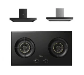 Midea MBI-90M79BK-SG / MBI-90M79SK-SG Chimney Hood   MBI-SN20 2-burner Gas Hob
