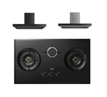 Midea MBI-90M79BK-SG / MBI-90M79SK-SG Chimney Hood   MBI-SN30 (GL) 88cm Glass Gas Hob