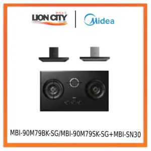 Midea MBI-90M79BK-SG / MBI-90M79SK-SG Chimney Hood   MBI-SN30 (GL) 88cm Glass Gas Hob