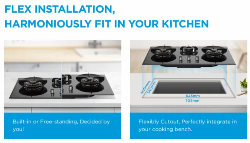Midea MBI-SN20 TG/LPG 2-burner Tempered Glass Gas Hob PUB GAS / LPG GAS