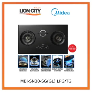 Midea MBI-SN30LPG-SG(GL)/MBI-SN30TG-SG(GL) 88cm Glass Gas Hob
