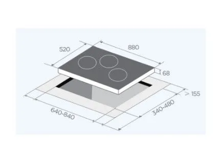 Midea MBI-SN30LPG-SG(GL)/MBI-SN30TG-SG(GL) 88cm Glass Gas Hob
