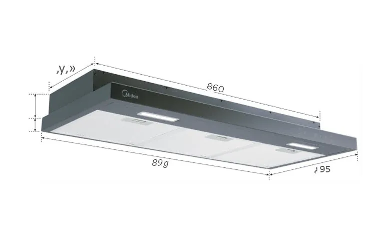 Midea MH90F26ET26BB 90CM Slimline Hood